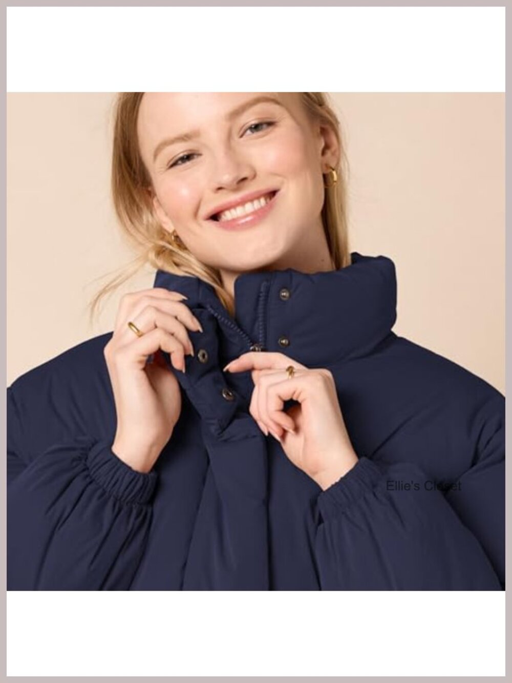 Women's Cropped Full-Zip Puffer Jacket Quilted Matte Sherpa Fleece Snaps - Picture 2 of 6